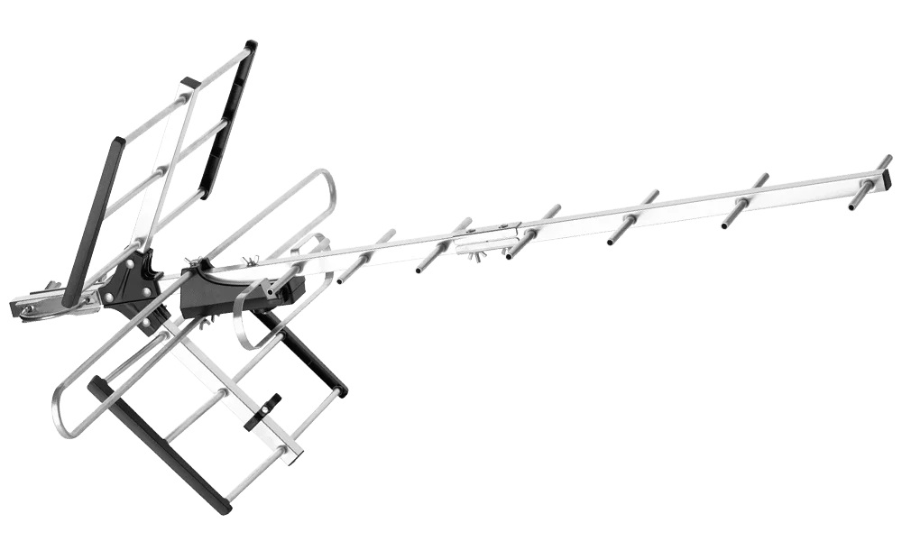 a tv antenna with white background
