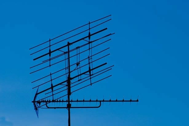 tv antenna sky background