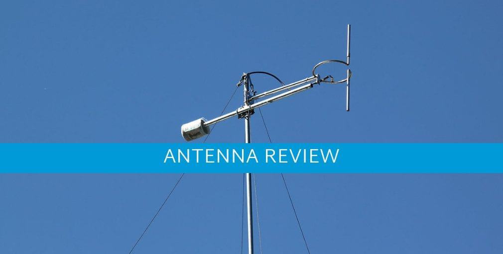a tv antenna with a blue background
