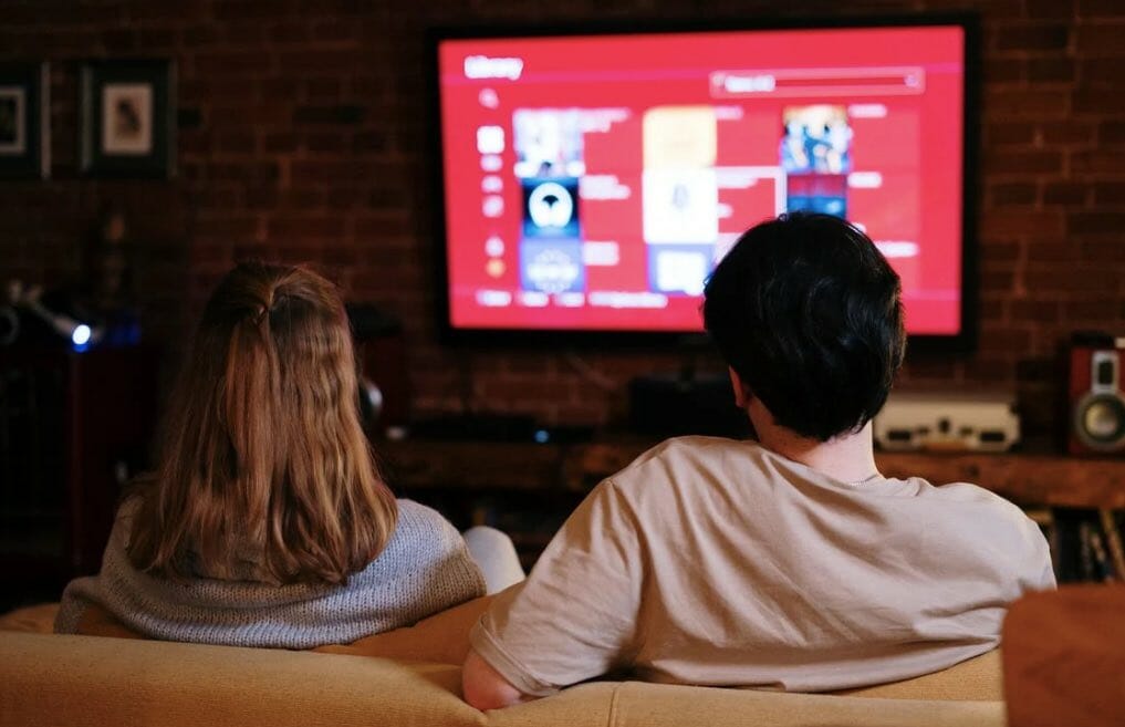 couple watching tv