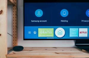 tv screen and alexa device