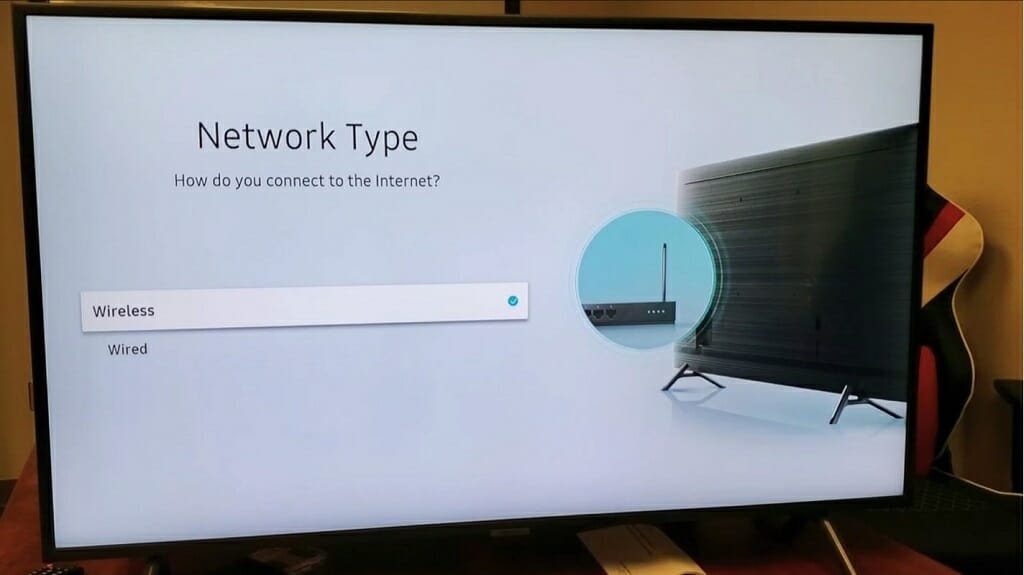 internet network set up on tv