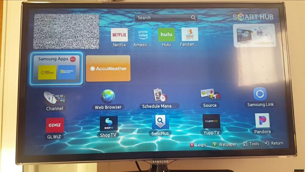 setting up samsug app via tv