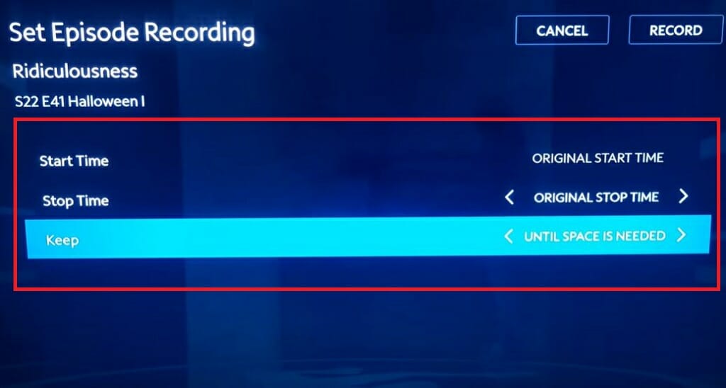 setting the parameters